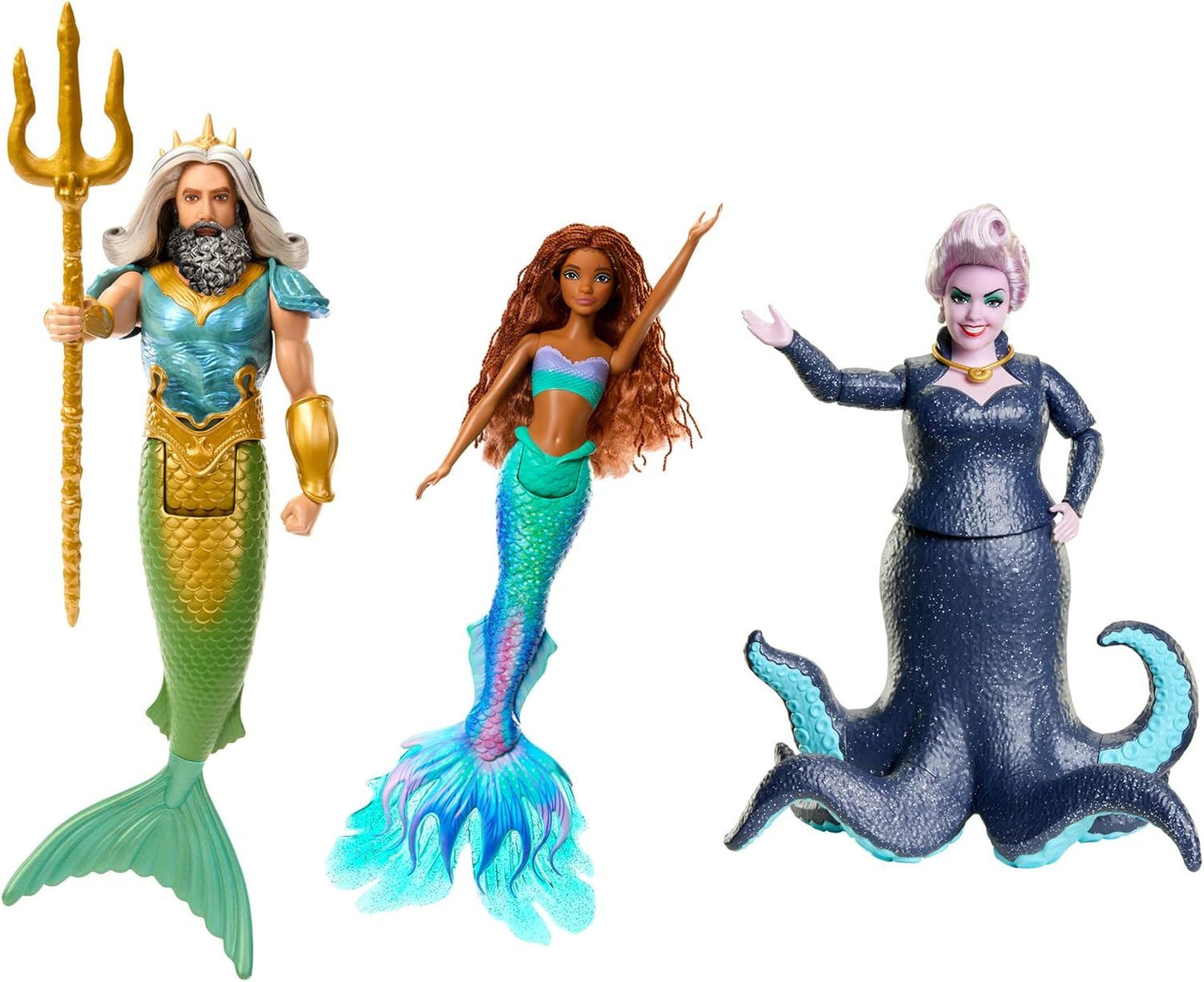 Ariel, King Triton & Ursula 3PK Fashion Dolls HND28 (Disney: The Little Mermaid)