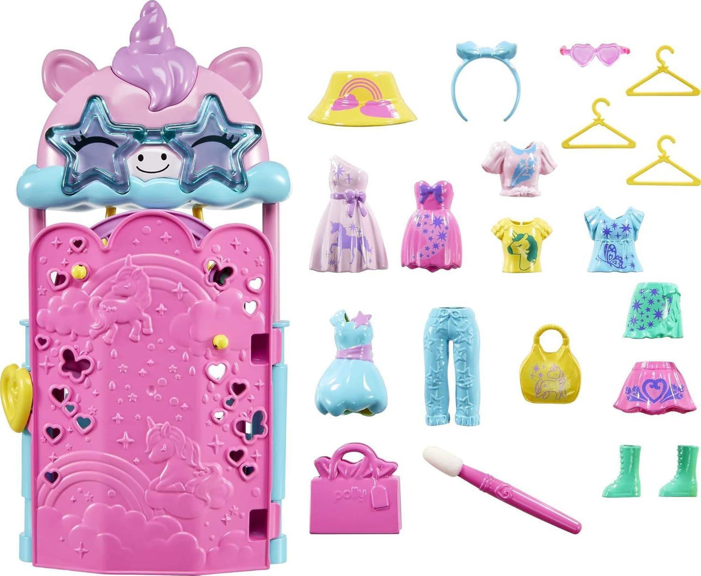 Glam It Up Style Studio HKW09 Playset With 2 Dolls Color Change & 19 Accessories (Polly Pocket)