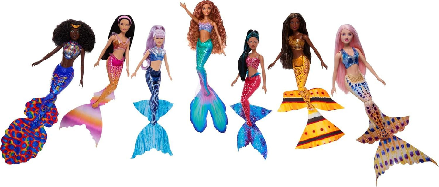 The Little Mermaid Ariel and Sisters Fashion Doll Set with 7 Mermaid Dolls HPT16 (Disney)