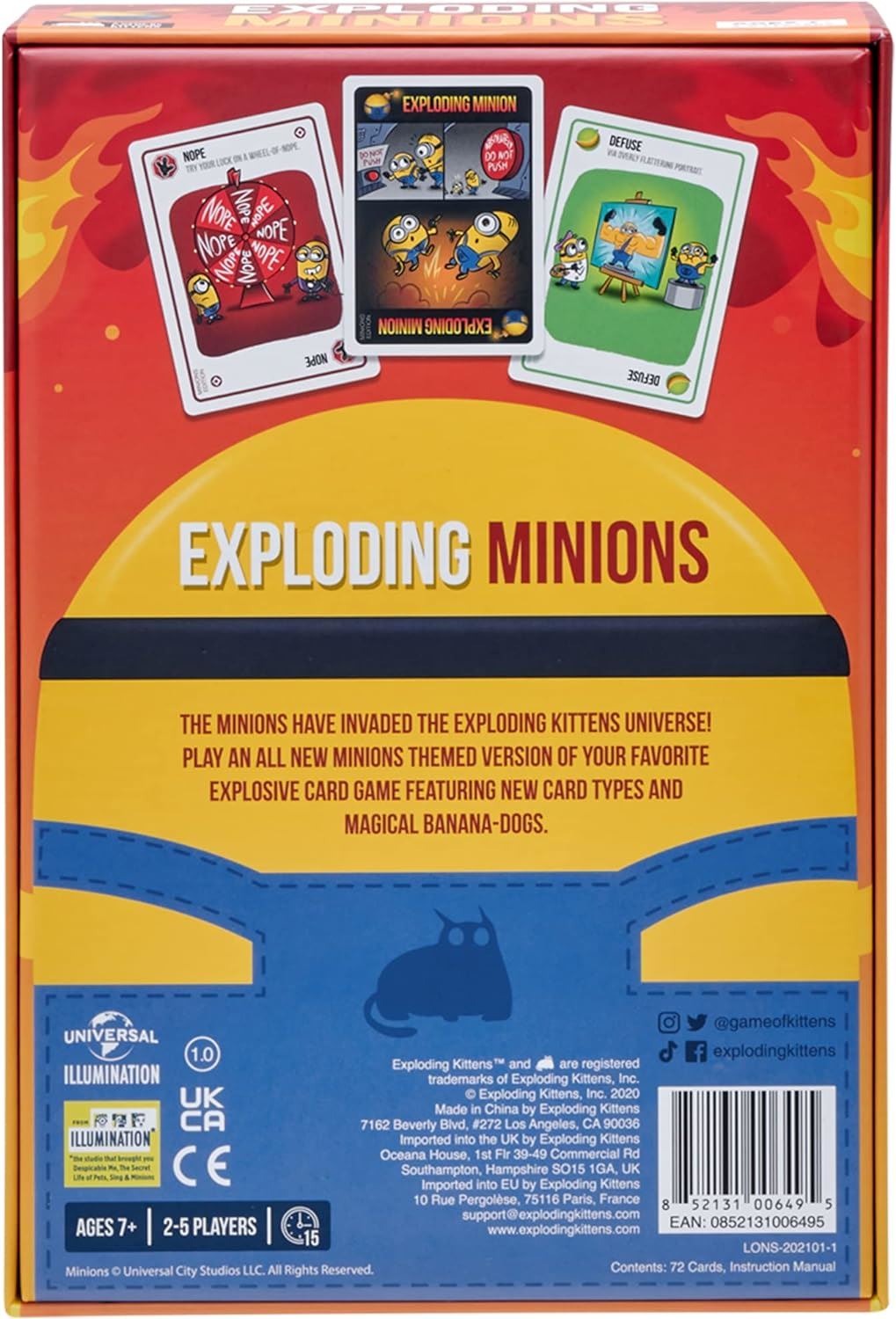 Exploding Minions Party Game by Exploding Kittens Ages 7+ 2-5 Players