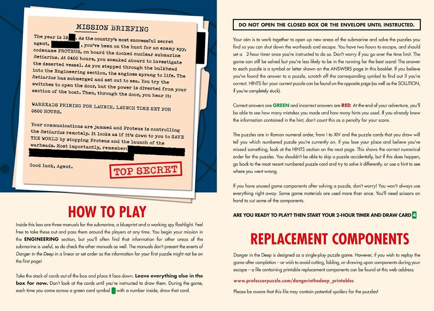 Danger in the Deep CSGDANGER – Collaborative Escape Room Game by Professor Puzzle | Underwater Mystery Puzzle Adventure