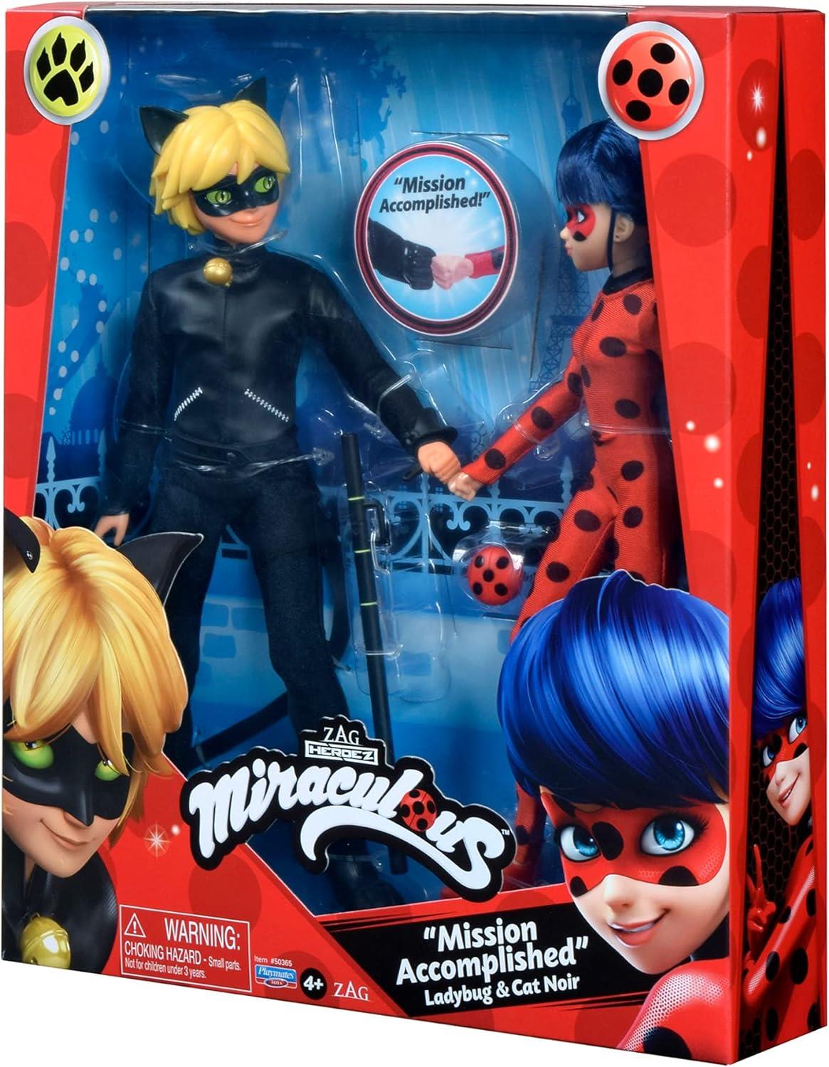 Ladybug & Cat Noir Miraculous 2-Pack Mission Accomplished Fashion Dolls LB000011