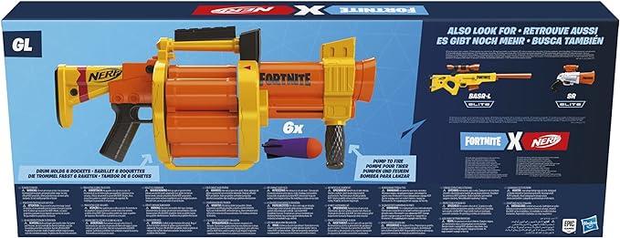 NERF Fortnite GL Rocket-Firing Blaster E8910 Includes 6 Official Nerf Rockets