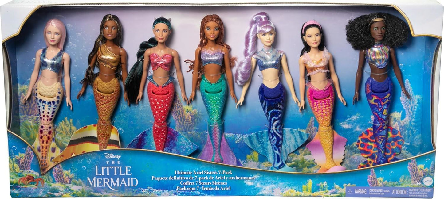 The Little Mermaid Ariel and Sisters Fashion Doll Set with 7 Mermaid Dolls HPT16 (Disney)