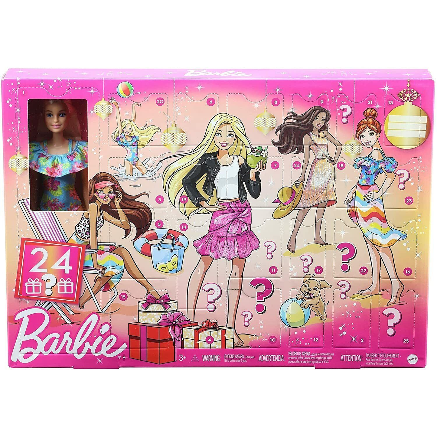 Barbie Calendrier de l'Avent Poupée GXD64 Compte à rebours de Noël et accessoires