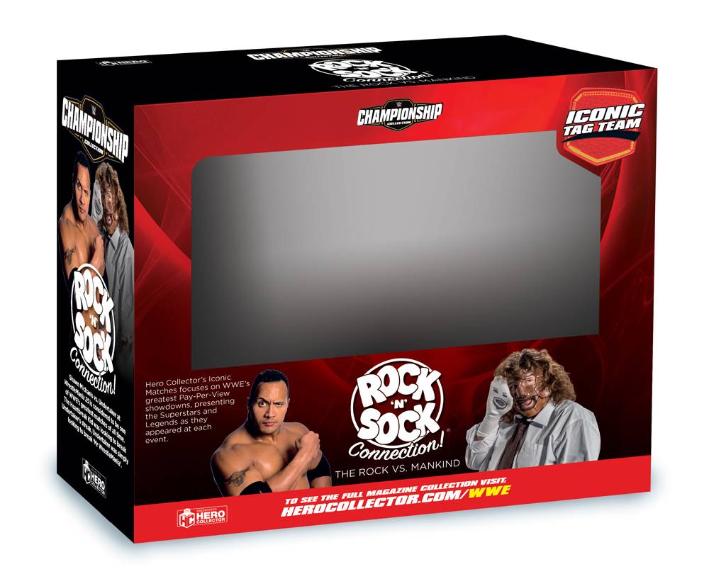 Rock 'n' Sock The Rock & Mankind Figures WWEUK802 Iconic Tag Team (Eaglemoss / WWE Championship Collection)