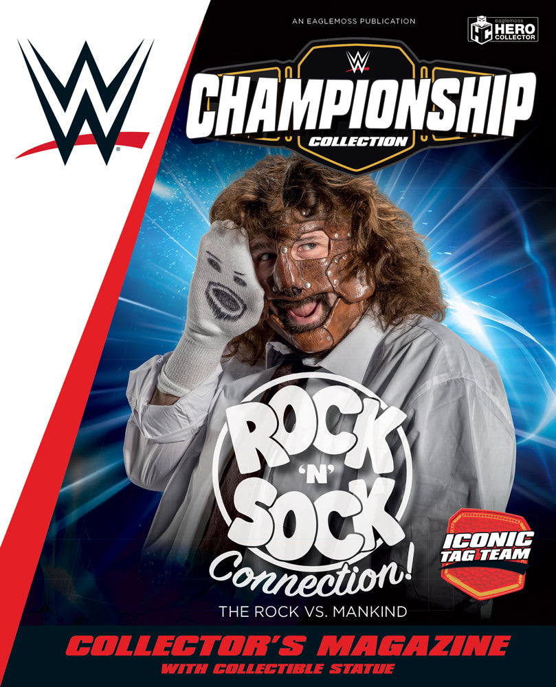 Rock 'n' Sock The Rock & Mankind Figures WWEUK802 Iconic Tag Team (Eaglemoss / WWE Championship Collection)