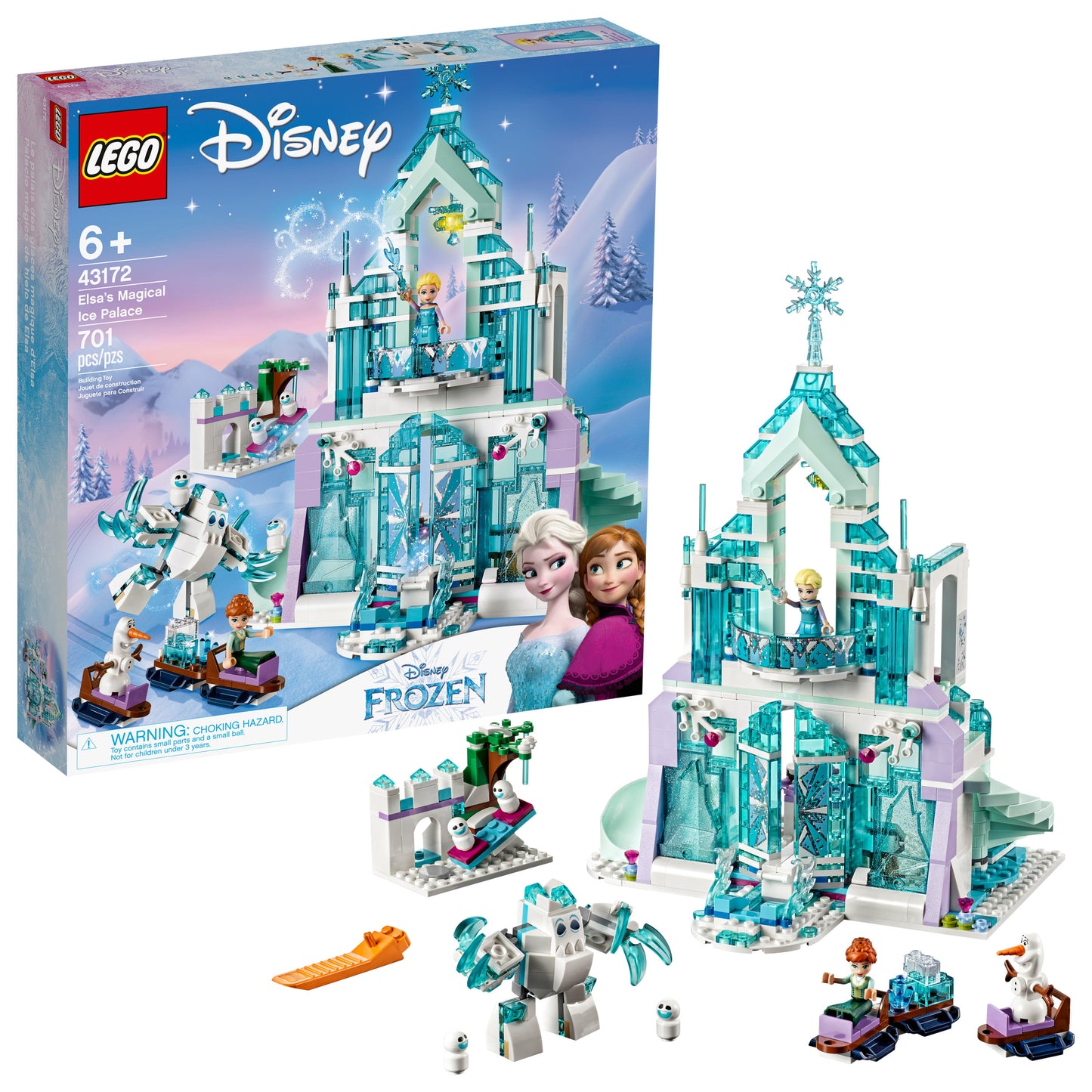 Elsa's Magical Ice Palace LEGO Set 701pcs Ages 6+ Disney Frozen 43172