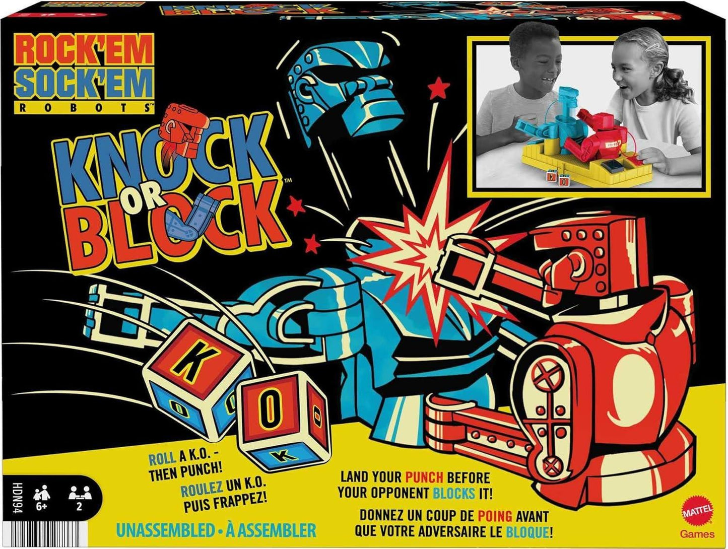 Rock'Em Sock 'Em Robots Knock or Block HDN94 (Mattel Games)