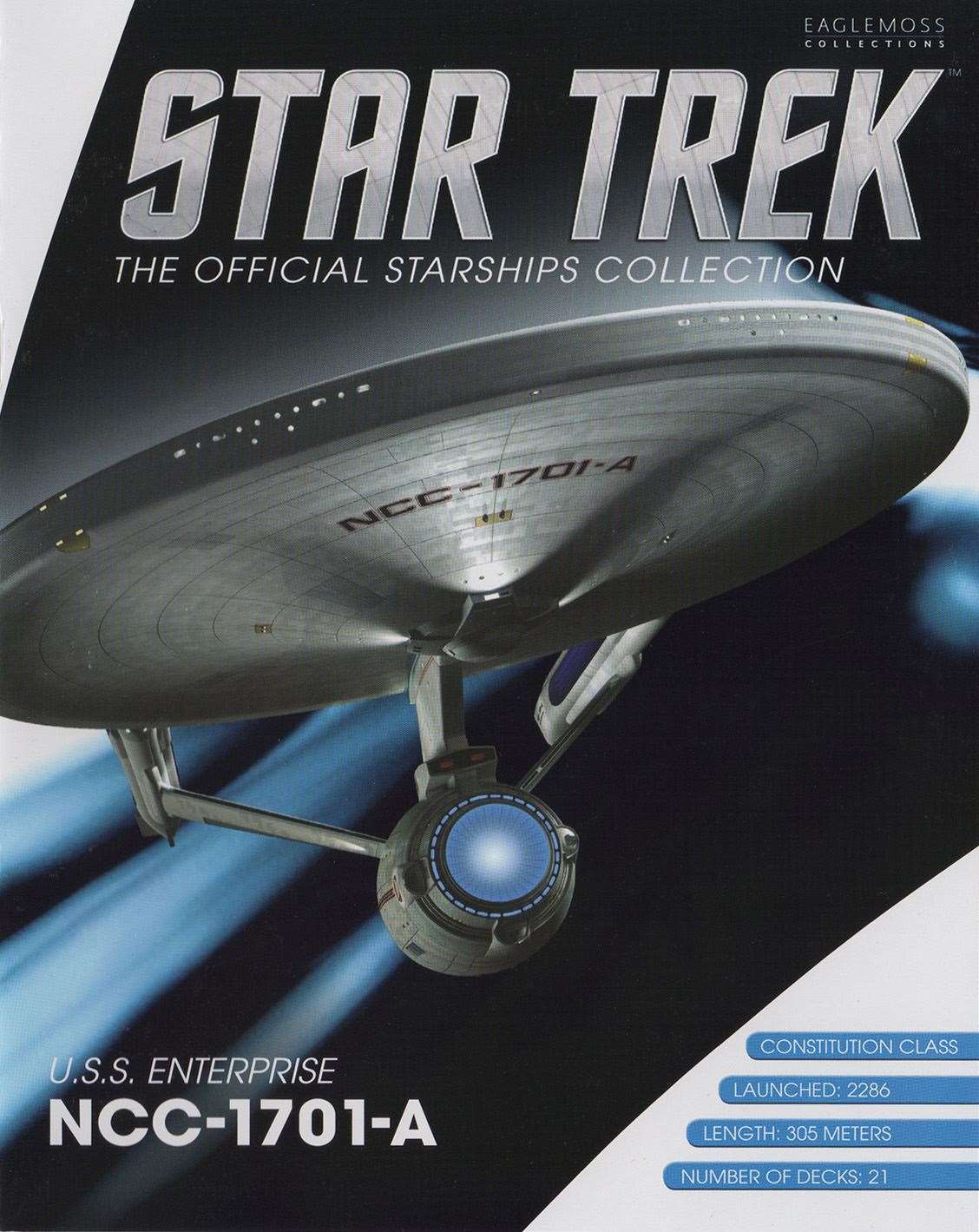 #12 U.S.S. Enterprise NCC-1701-A (Constitution-class refit) Diecast Model Ship Window Boxed (Eaglemoss / Star Trek)