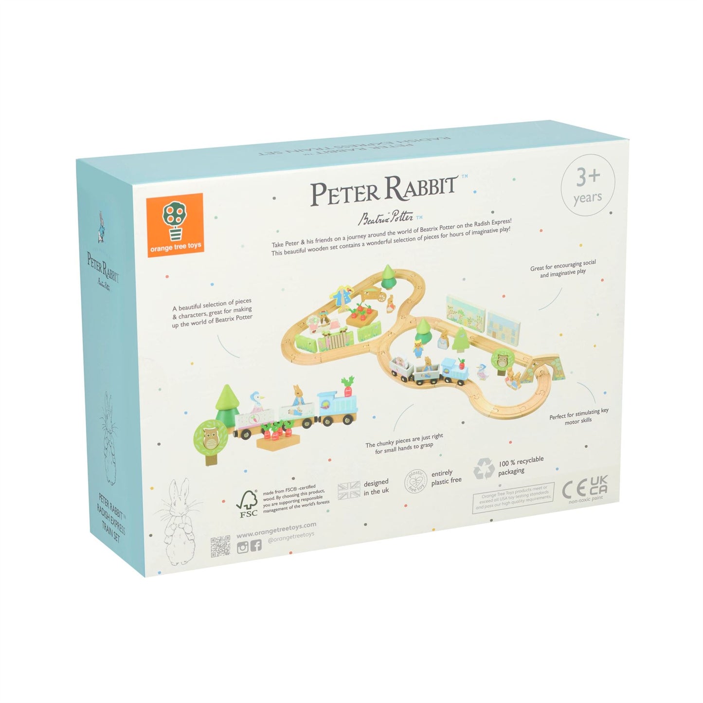 Orange Tree Toys Peter Rabbit Radish Express Wooden Train Set 3+ Years