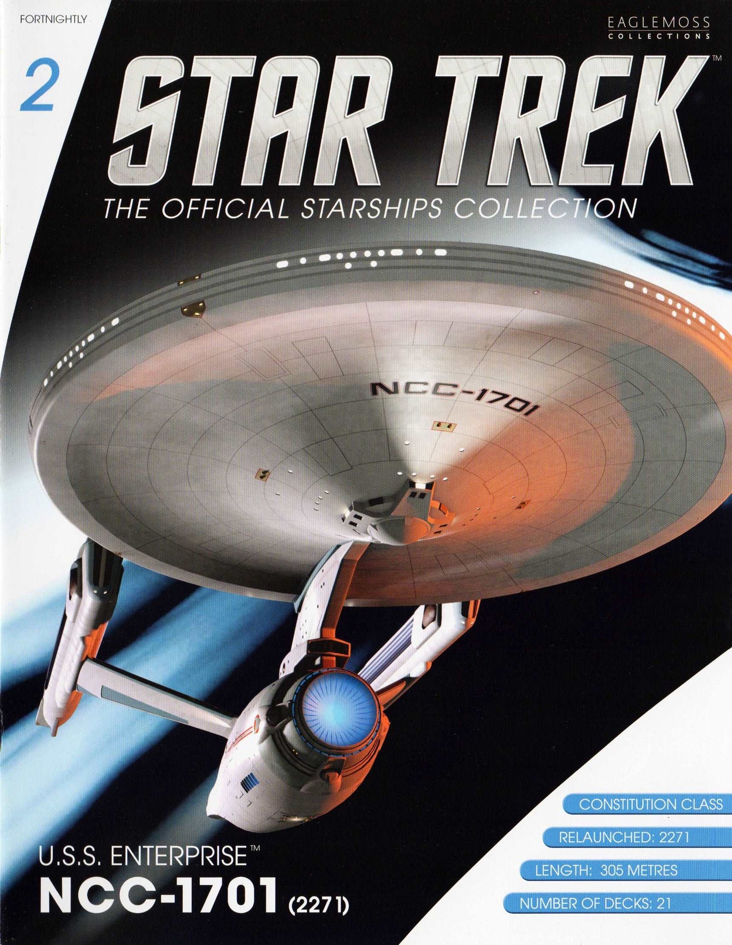 Eaglemoss Star Trek #02 Enterprise NCC-1701 TMP Model Die Cast Ship