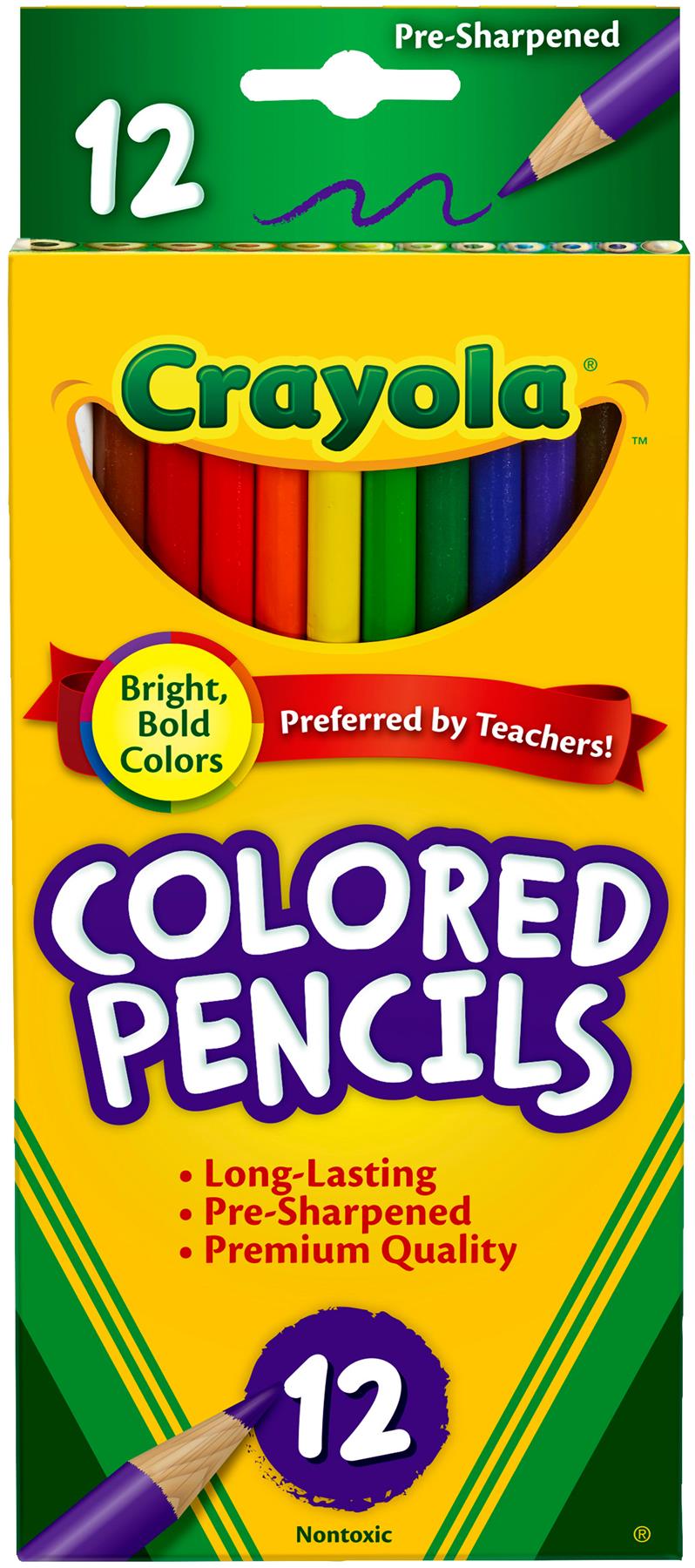 Crayola Coloured Colored Pencils 68-4012 12 Pack Assorted Colours Full Legnth