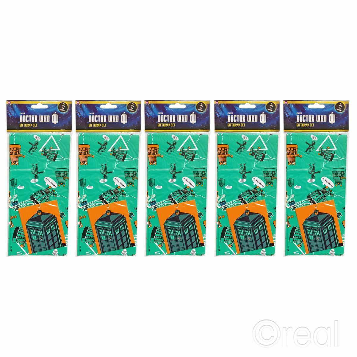 5 Doctor Who GIFT WRAP SETS Birthday Tags Wrapping Paper TARDIS Official