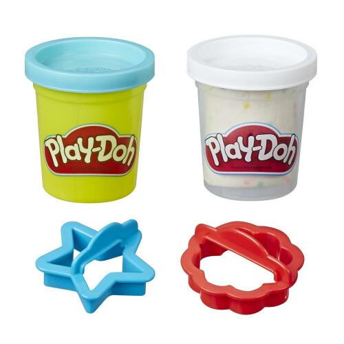 PLAY-DOH BLUE Sugar Cookie Canister Play Food Set with 2 Non-Toxic Colors