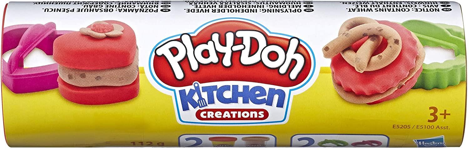 PLAY-DOH RED Chocolate Chip Cookie Canister Play Food Set with 2 Non-Toxic Colors