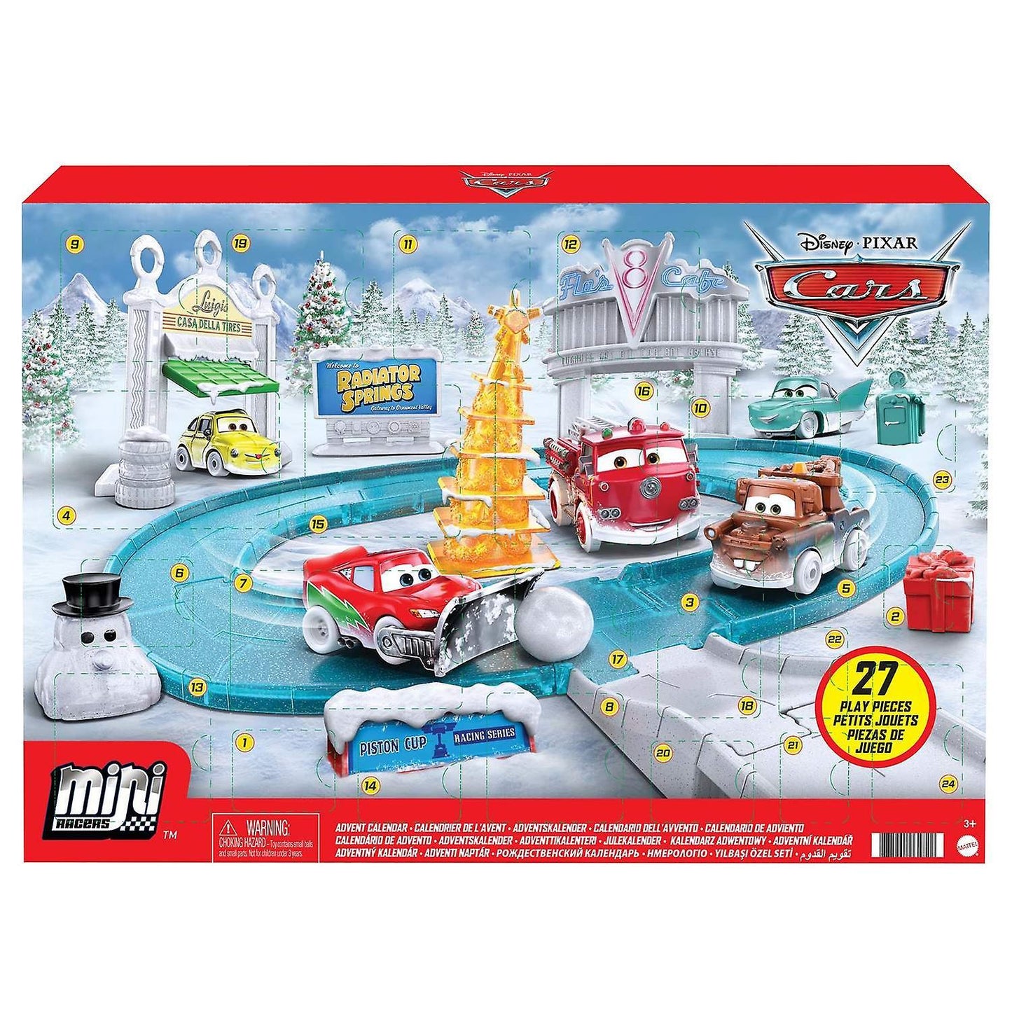 Disney Pixar CARS Minis Christmas Holiday Advent Car Countdown Vehicle Figure Playset