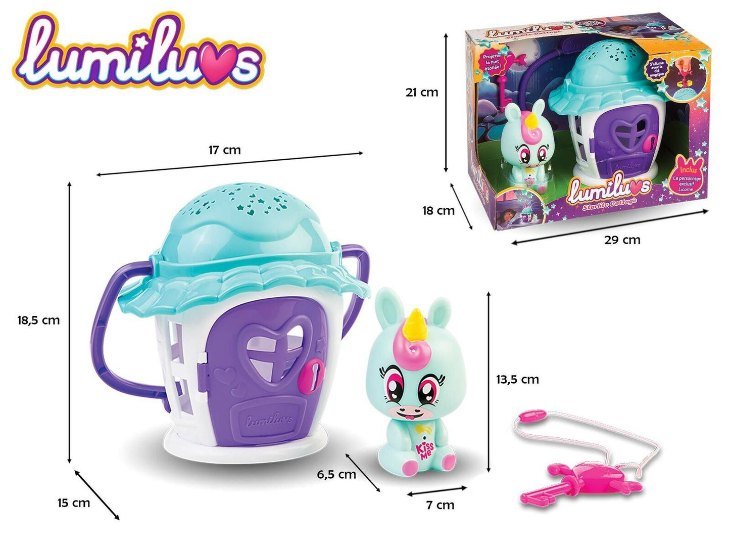 LumiLuvs STARLIGHT COTTAGE Nightlite Unicorn Night Light Playset Projector