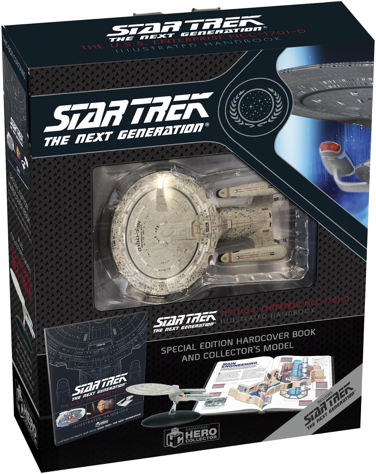 U.S.S. ENTERPRISE NCC-1701-D Handbook & Diecast Ship Picard The Next Generation (Eaglemoss / Star Trek)