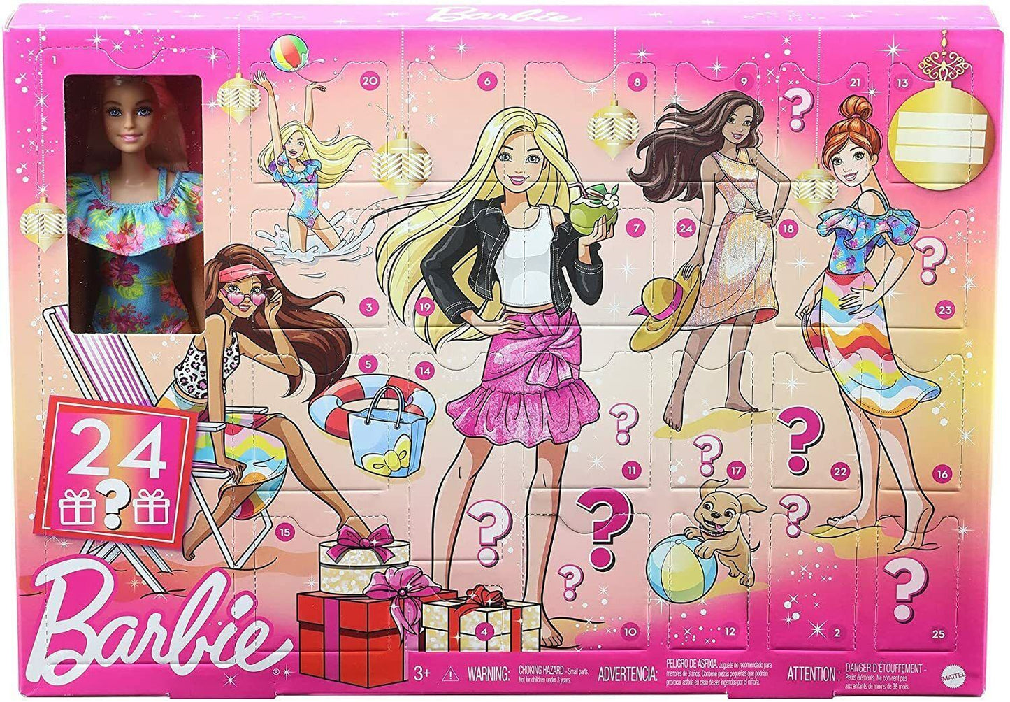 Barbie Calendrier de l'Avent Poupée GXD64 Compte à rebours de Noël et accessoires