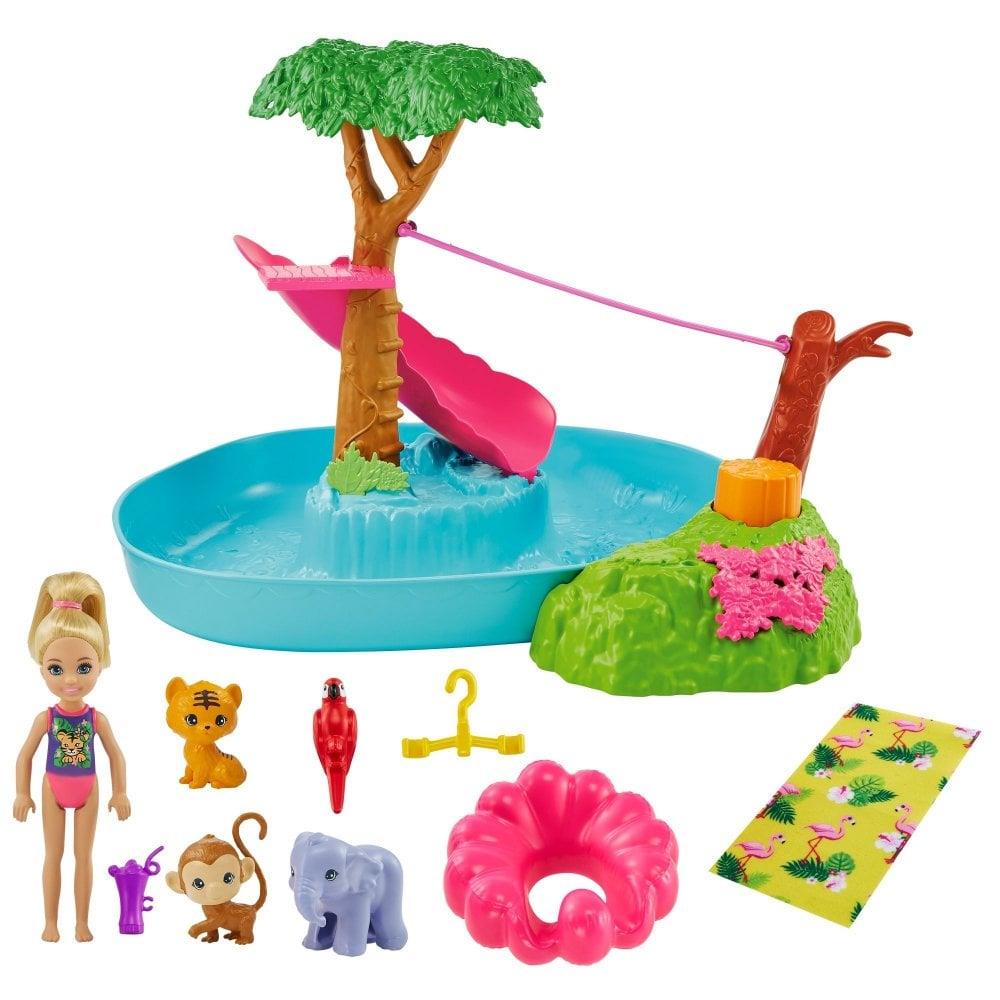 Barbie & Chelsea The Lost Birthday Splashtastic Pool Surprise Playset with Doll