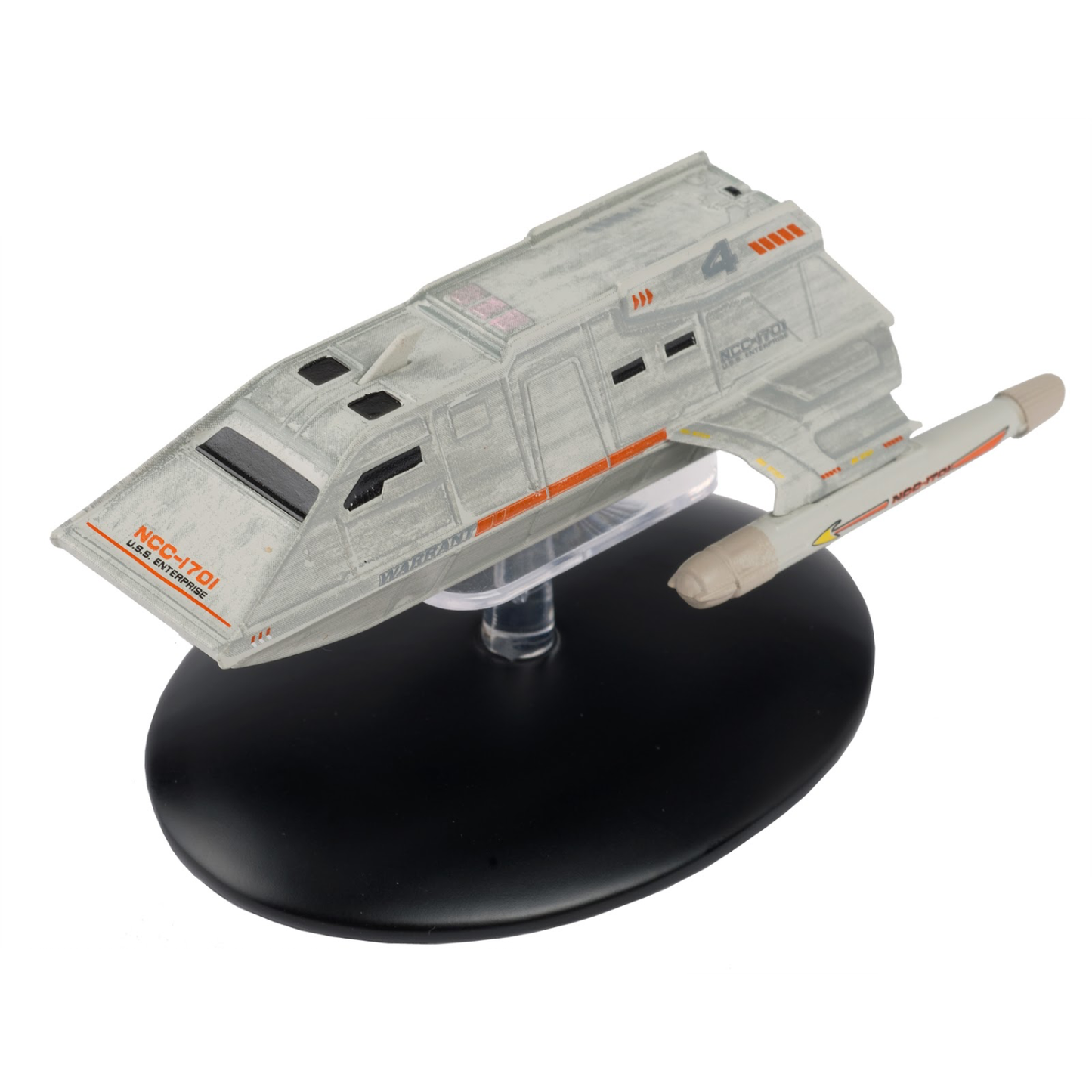 #16 U.S.S. Enterprise Takayama-Type Shuttle - "4 Warrant" Model Diecast Shuttlecraft Ship (Eaglemoss / Star Trek)
