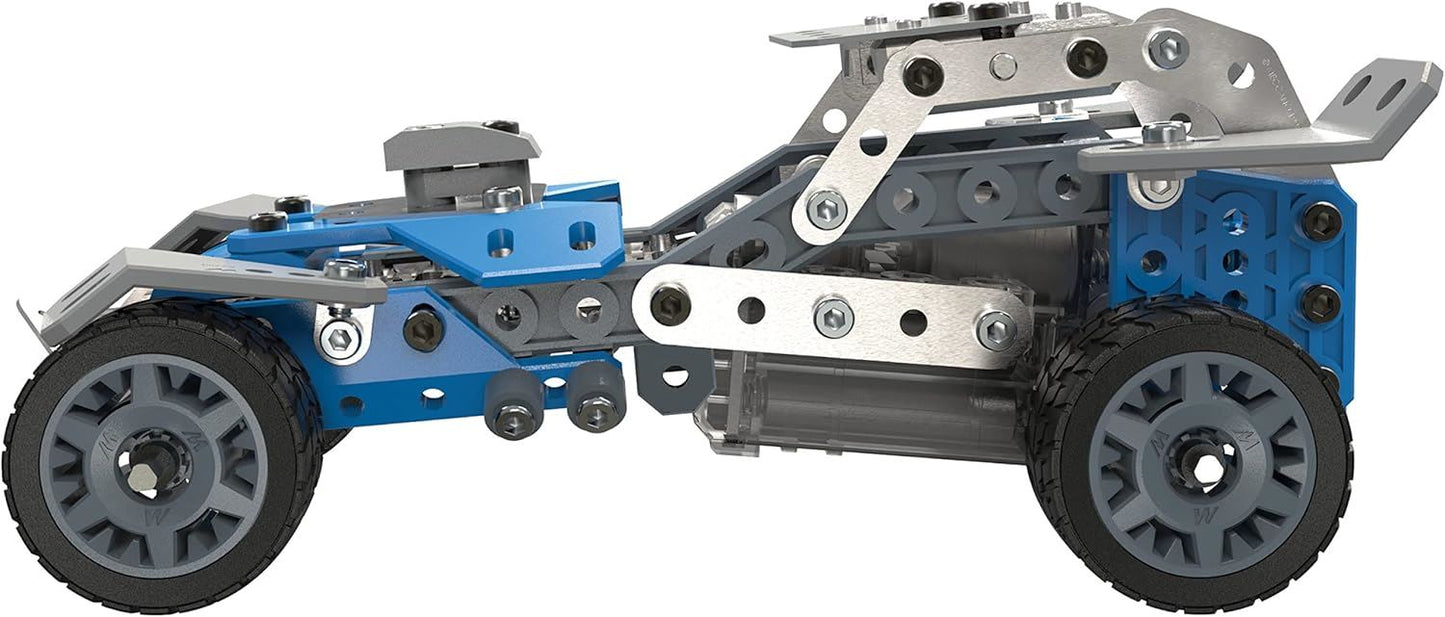 10-in-1 Rally Racer Motorized Building Kit 6040178 – Meccano STEM Model Vehicle Set with Motor, Tools & 10 Build Options