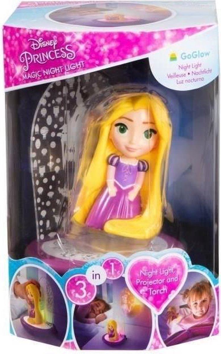 Disney Princess GoGlow Rapunzel 3-in-1 Magic Night Light, Projector and Torch