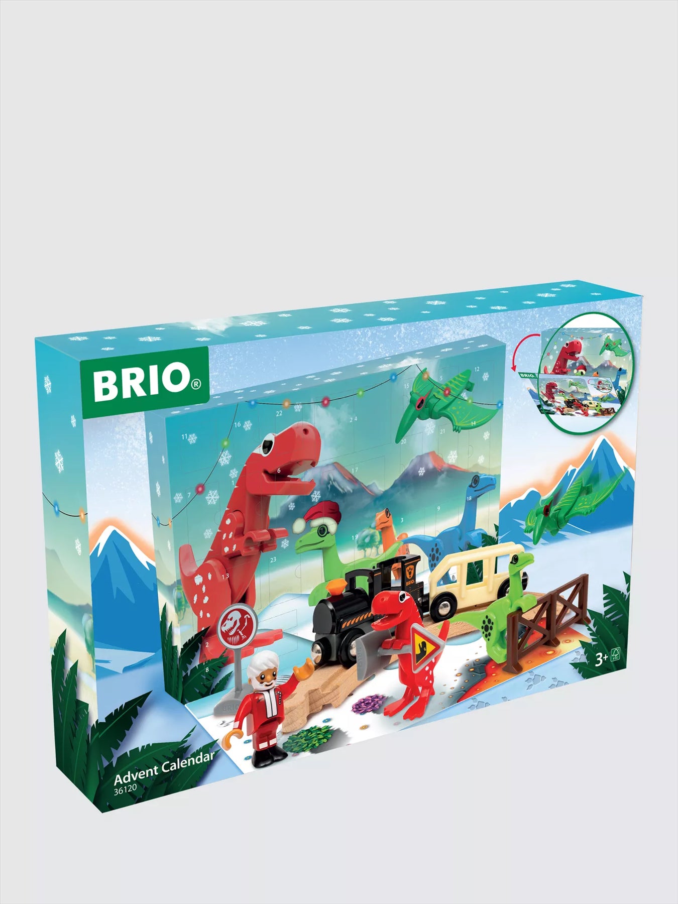 BRIO World Advent Calendar 2025 (36120) – FSC-Certified Beech Wooden Railway Christmas Countdown Set with Figures & Accessories