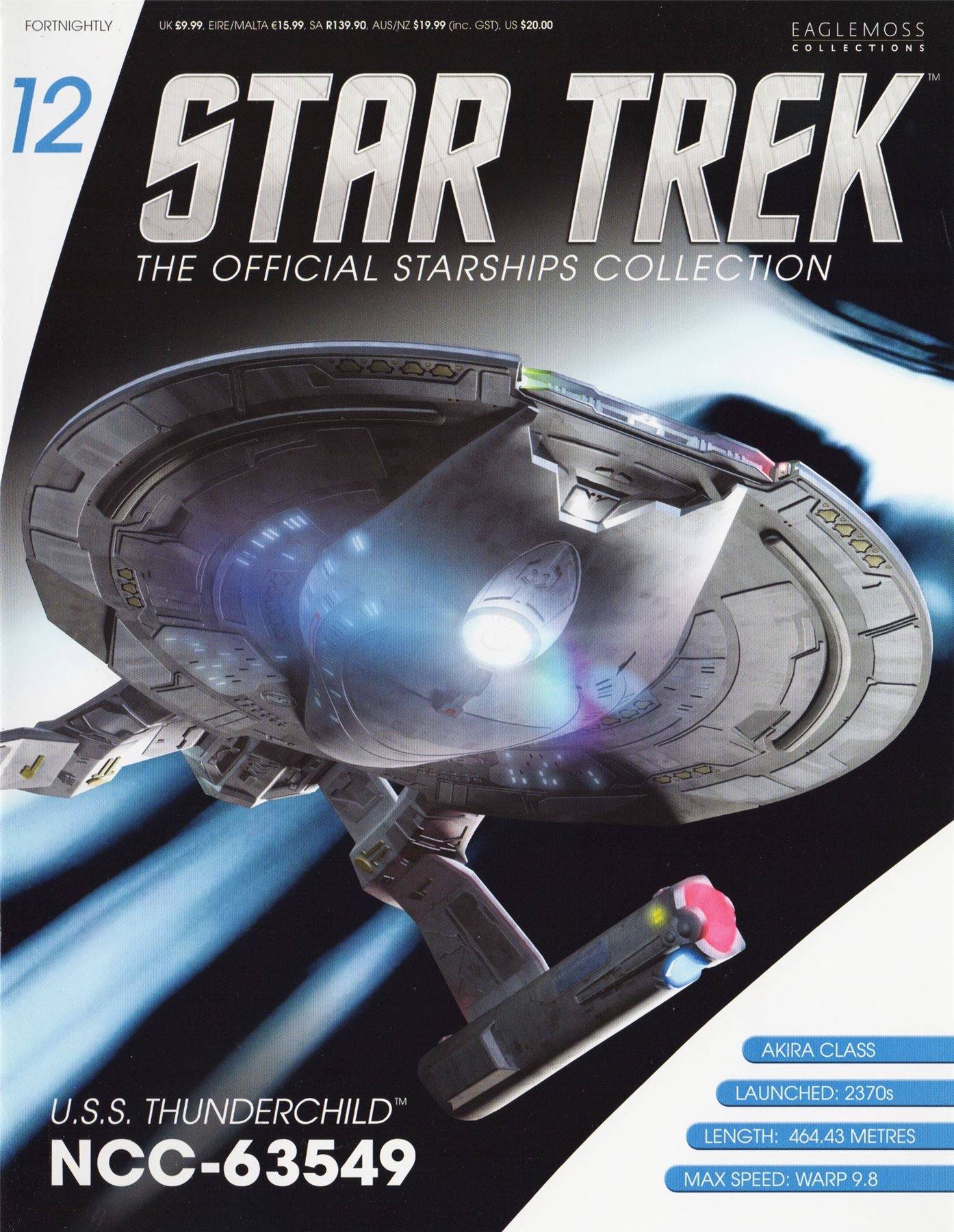 #12 U.S.S. Thunderchild NCC-63549 (Akira class) Model Diecast Ship (Eaglemoss / Star Trek)