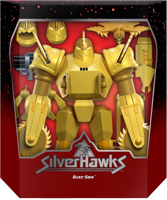 SilverHawks Buzz-Saw 8″ Collectible Figure (ULTIMATES! Series DE-HAWKW01-BZS-01) – SUPER7 Highly-Articulated 7”/8” Scale with Accessories & Shredator