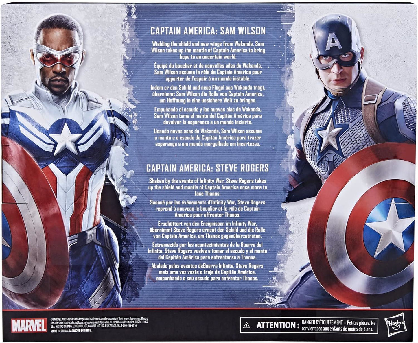 Captain America: Sam Wilson & Captain America: Steve Rogers F5880 Marvel Legends Series (Captain America)