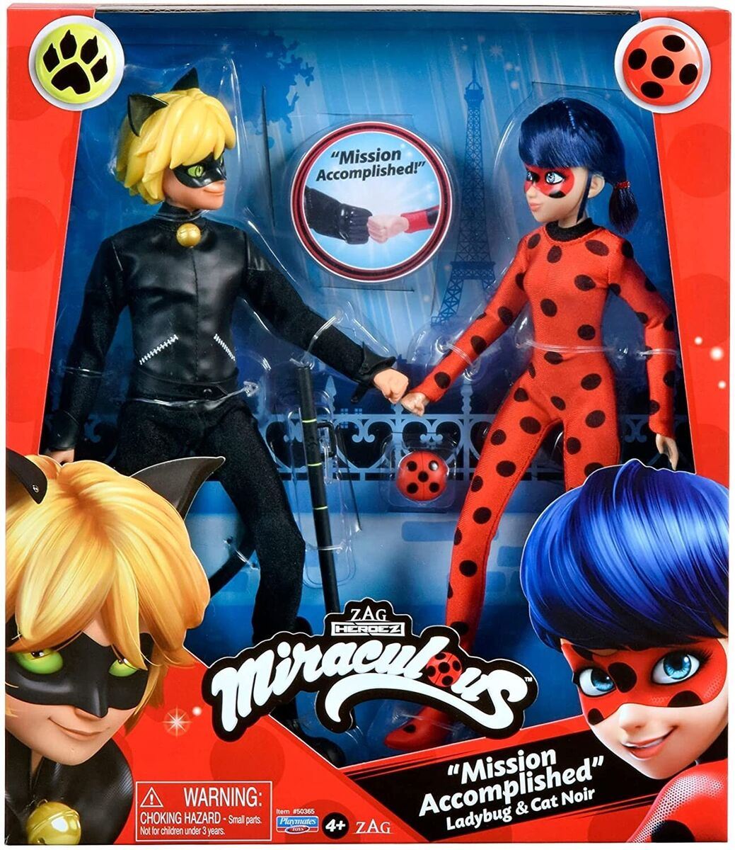 Ladybug & Cat Noir Miraculous 2-Pack Mission Accomplished Fashion Dolls LB000011