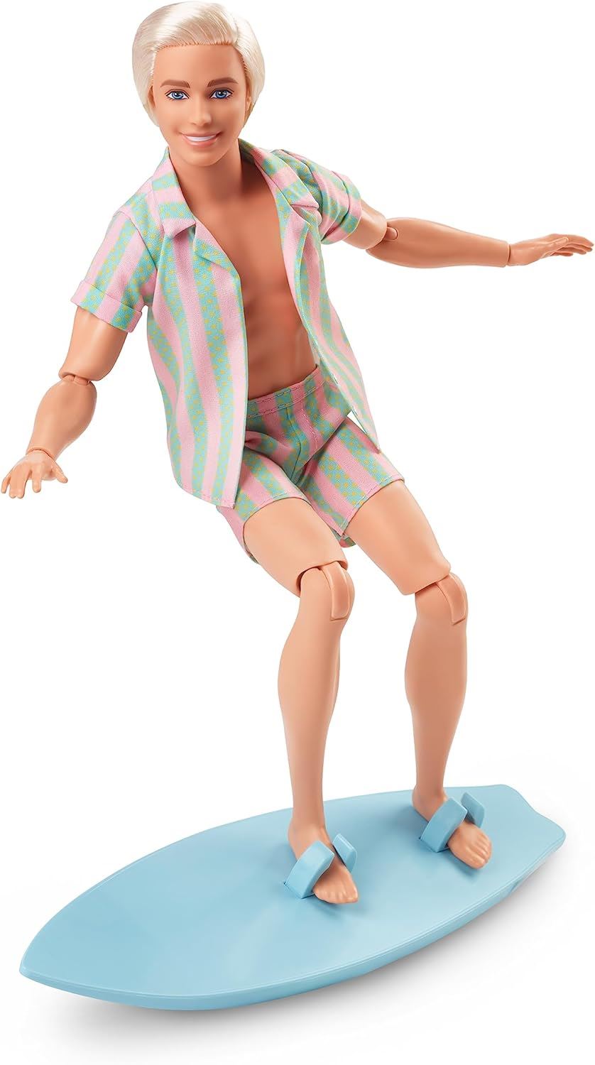 Barbie The Movie Ken Signature Doll Pastel Striped Beach Matching Set HPJ97