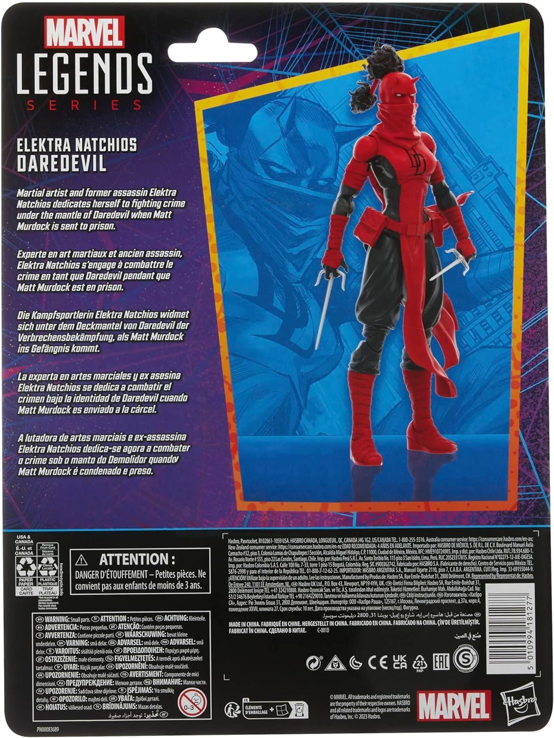 Elektra Natchios Daredevil 6″ Action Figure – Marvel Legends Series by Hasbro | Comics-Inspired Spider-Man Wave Elektra with Accessories