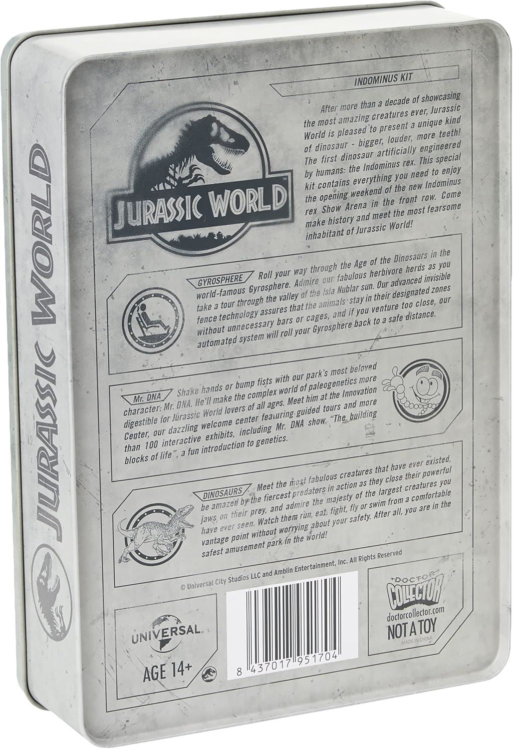 Jurassic World Indominus Kit – Collector’s Tin Set DCJW12 (Doctor Collector) – Limited Edition Hybrid Dino Experience