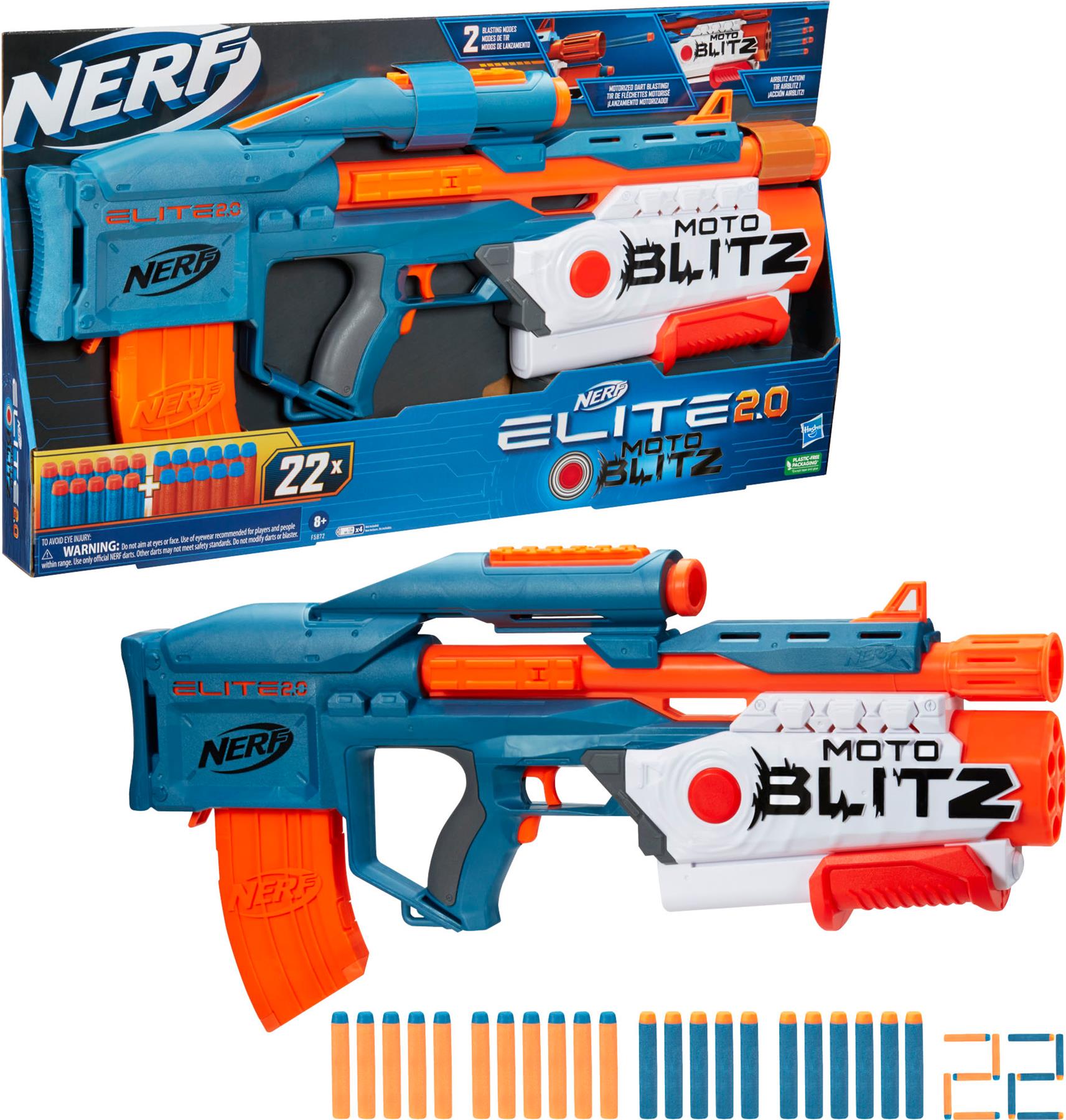 Nerf Elite 2.0 Motoblitz Motorized Blaster, 10-Dart & Airblitz Firing F5872