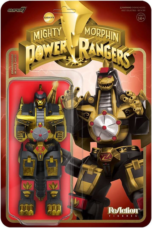 Power Rangers Dragonzord Super7 ReAction Black & Gold 6" Figure Articulated