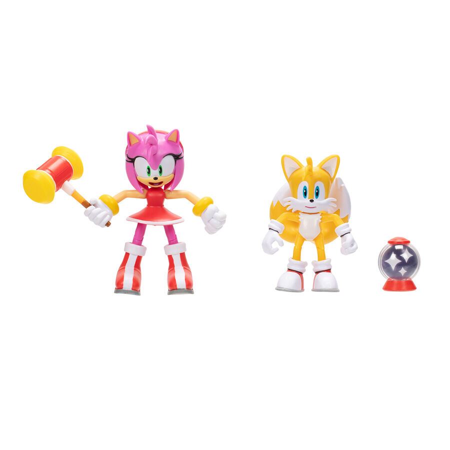 4" Sonic The Hedgehog Classic Amy & Tails Action Figures Set 41594 Accessories