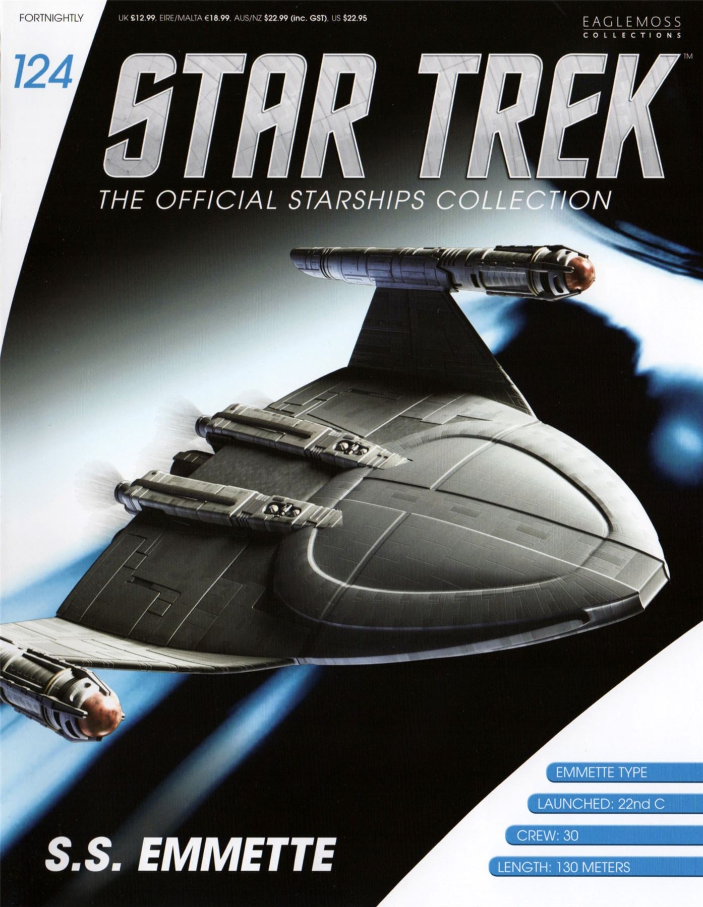 #124 / #26 S.S. Emmette Model Die Cast Ship (Eaglemoss / Star Trek)