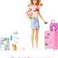 Barbie Malibu Doll and Puppy Travel Set 10+ Pieces Mattel HJY18