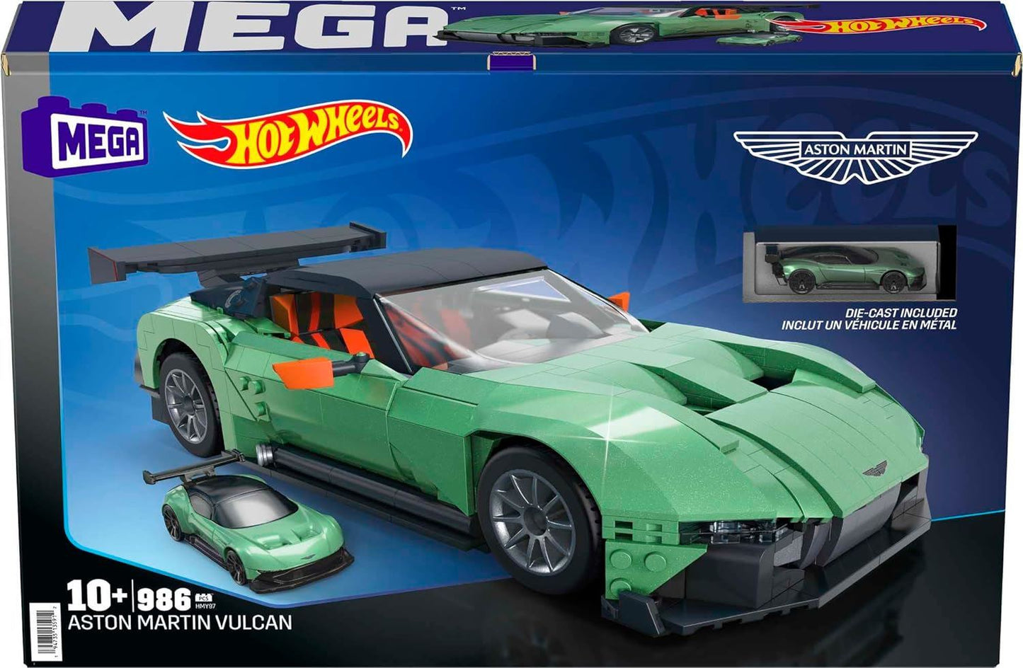 MEGA Hot Wheels Aston Martin Vulcan Vehicle Building Toy 986pcs 10+ HMY97
