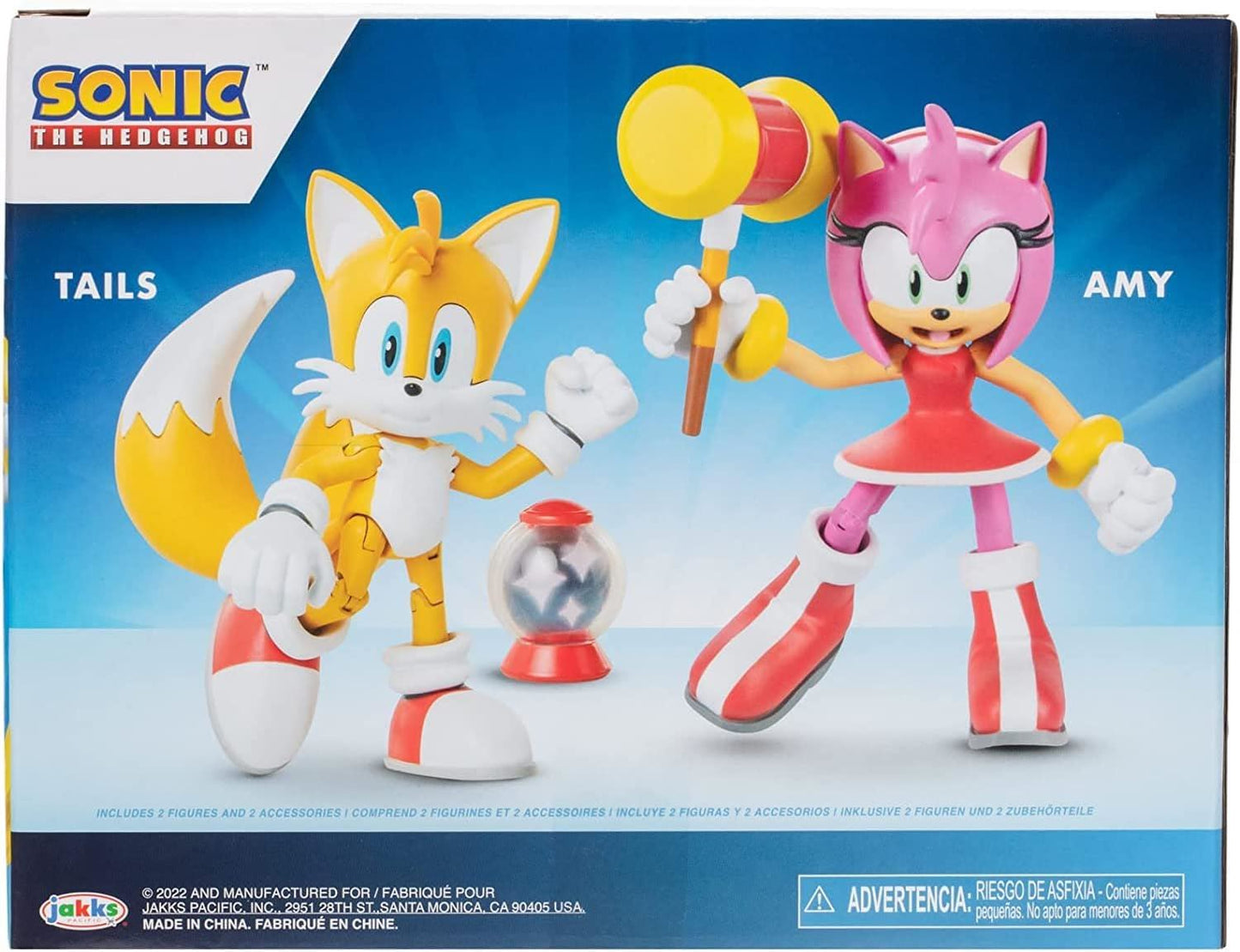 4" Sonic The Hedgehog Classic Amy & Tails Action Figures Set 41594 Accessories