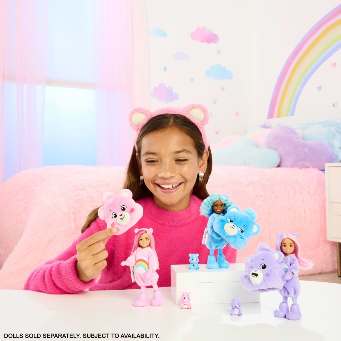 Care Bears Series Chelsea Small Doll & Accessories JCN97 – Barbie Cutie Reveal Set with 6 Surprises