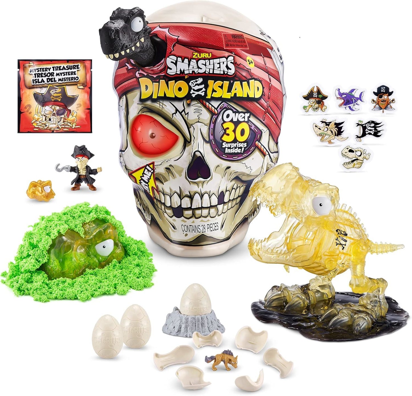 Smashers Dino Island Giant Skull 7488 – BLACK T-Rex Edition Smash Playset (ZURU Smashers) – 30 Surprise Mini Dinos & Interactive Skull Adventure