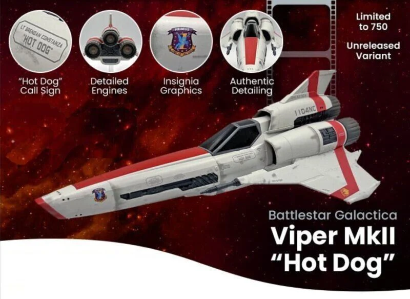 #01 Viper Mark II Lt Brendan Constanza "HOT DOG" 1104NC Model Diecast Ship LIMITED EDITION (Eaglemoss / Battlestar Galactica)