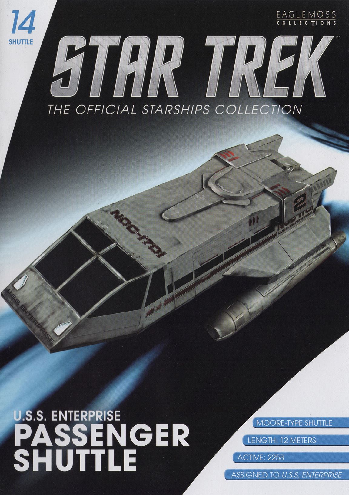 #14 U.S.S. Enterprise Moore-Type Passenger Shuttle Model Diecast Shuttlecraft Ship (Eaglemoss / Star Trek)