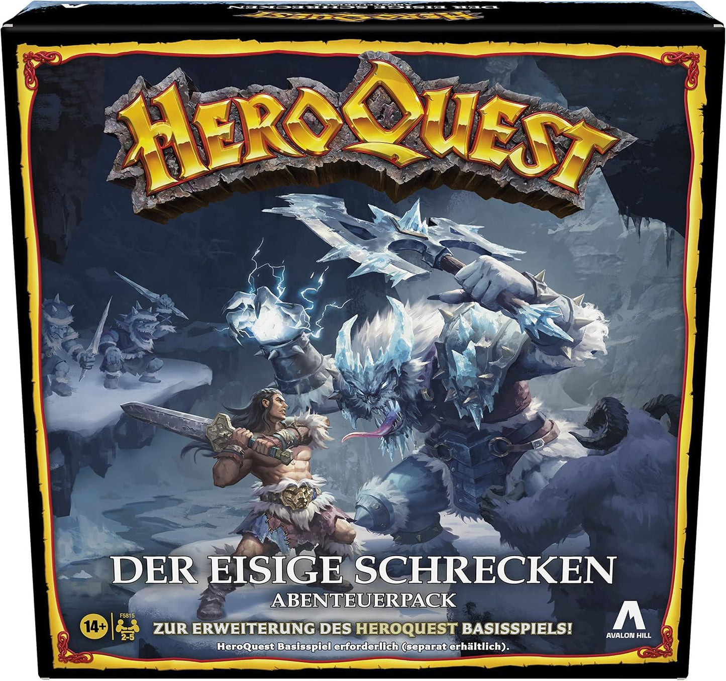 HeroQuest – Der Eisige Schrecken F5815 – Erweiterungspack zum HeroQuest Game System (10 neue Quests, Miniaturen, Fallen & Artefakte) – Avalon Hill / Hasbro [German Version]