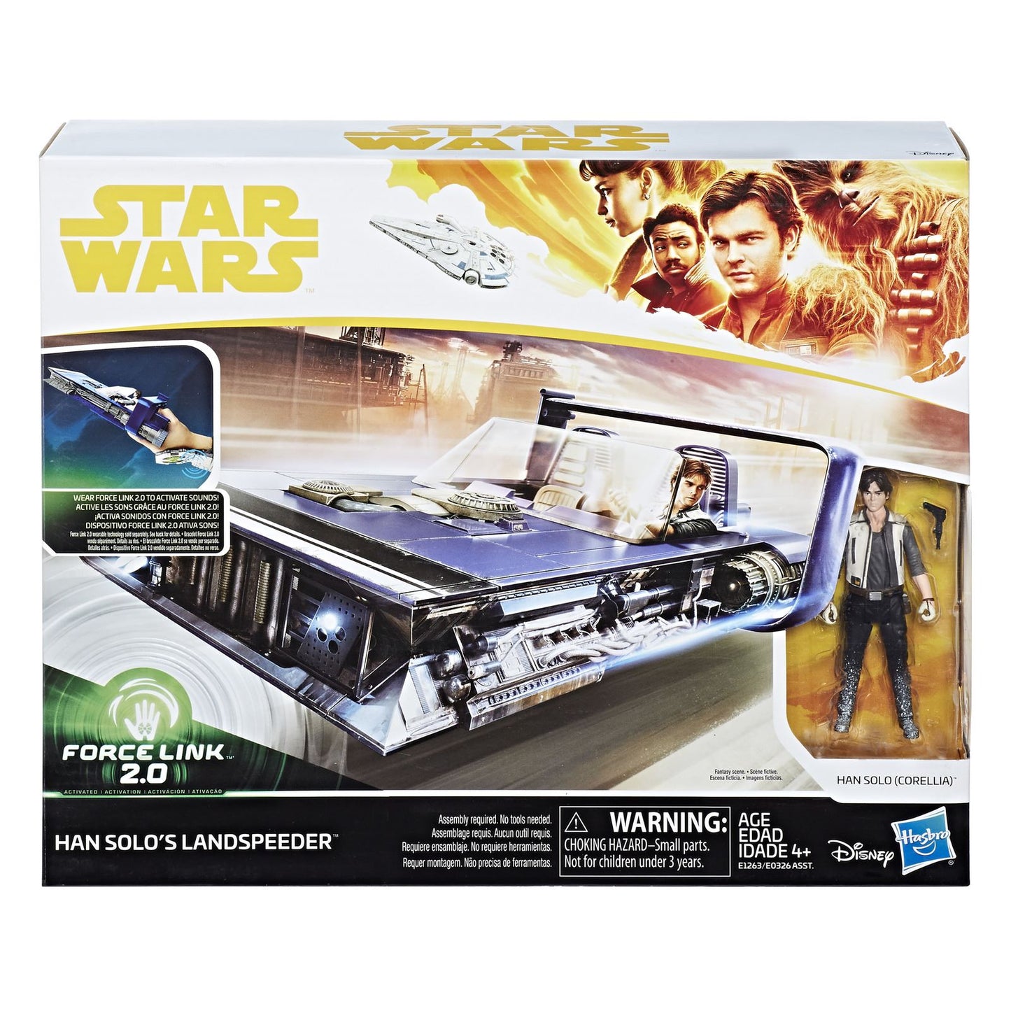 Star Wars Han Solo’s Landspeeder Force Link 2.0 E1263 – Vehicle & Figure Set with Sound Effects (Hasbro)