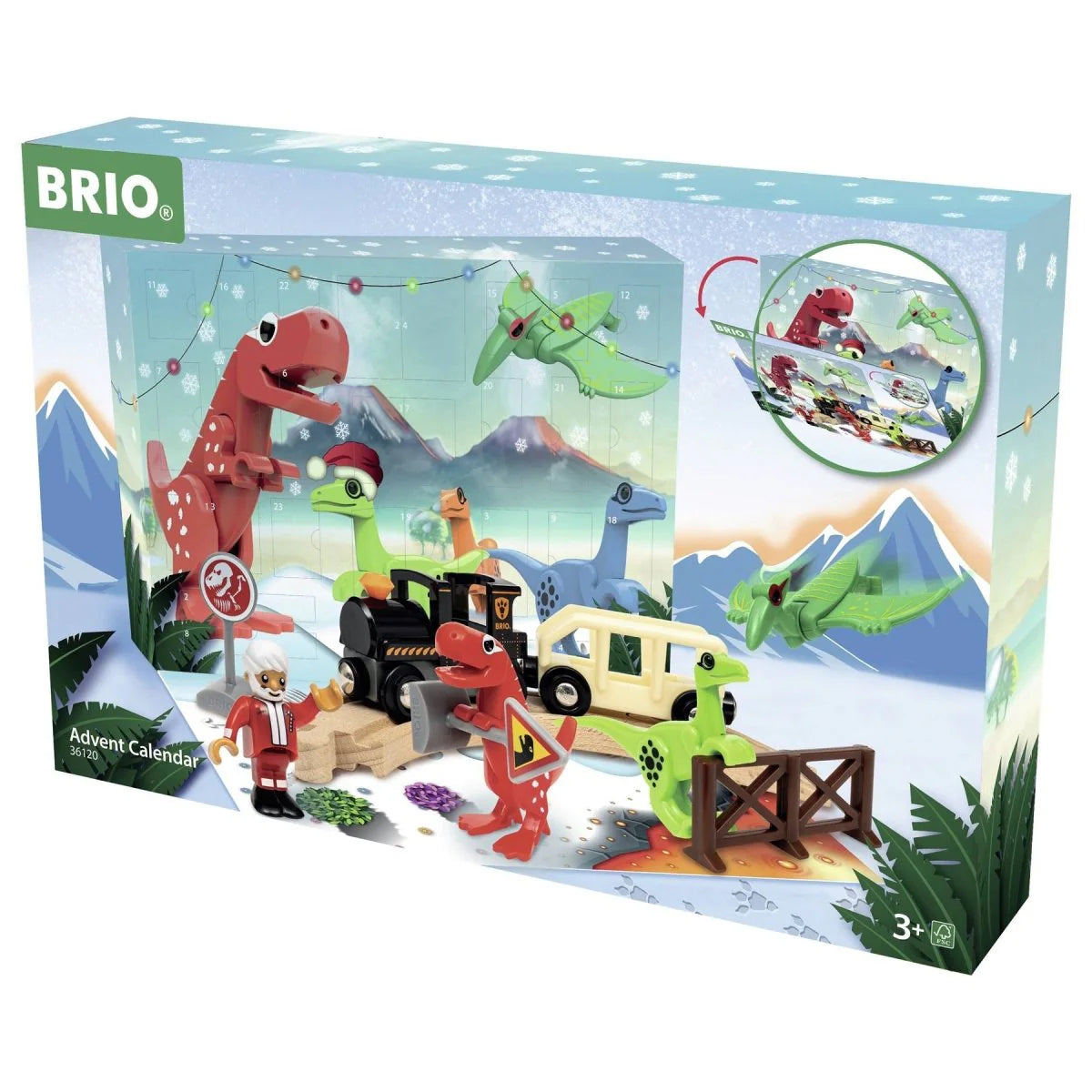 BRIO World Advent Calendar 2025 (36120) – FSC-Certified Beech Wooden Railway Christmas Countdown Set with Figures & Accessories